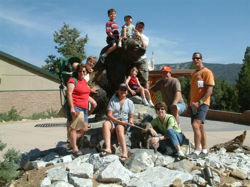 Group on Bear Statue