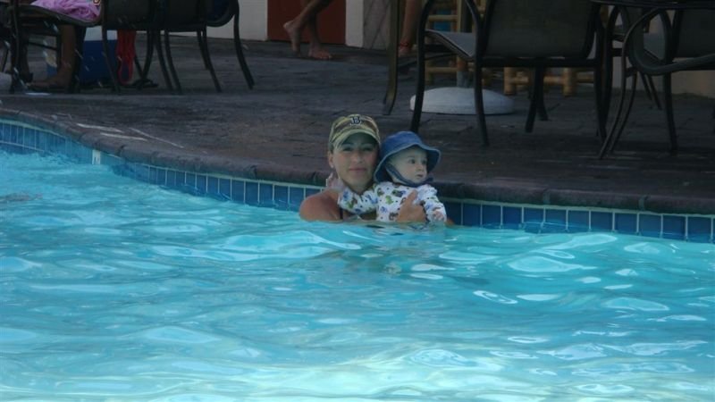 Mama & Trey in Pool