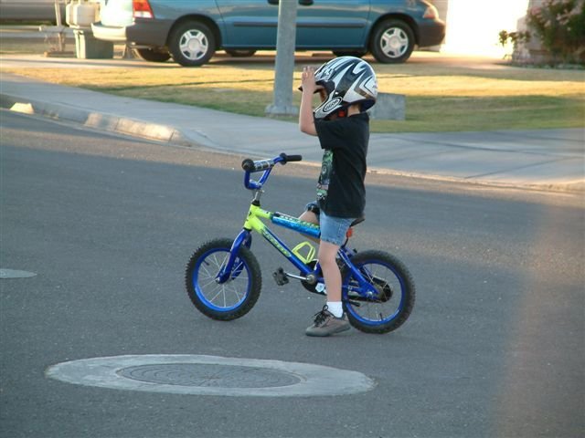 Keenan on 

His Bike